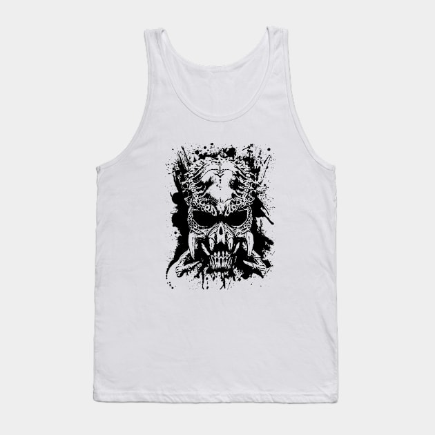 YAUTJA PREDATOR SKULL SPLATTER Tank Top by ROBZILLA